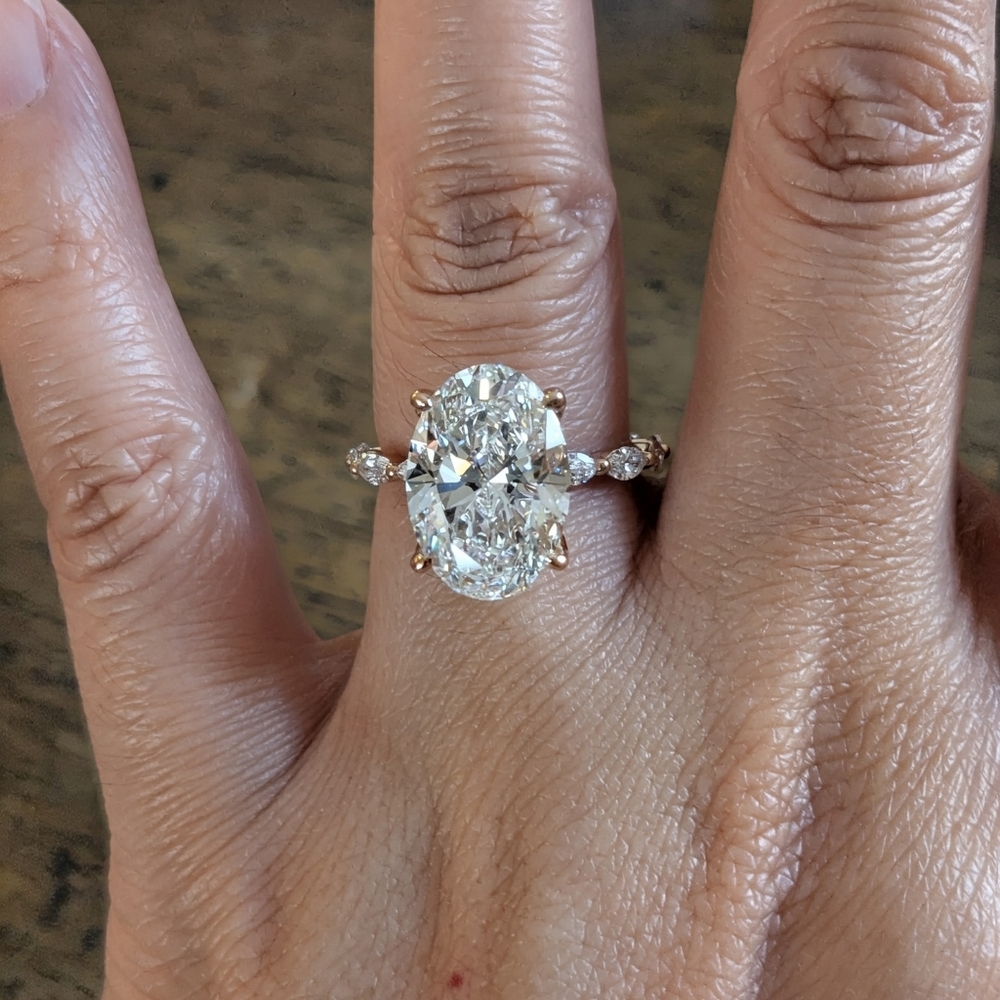 5.06 Carat E VVS2 Oval Lab Diamond Size 6